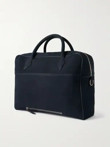 Métier Closer All Day Leather-Trimmed Nubuck Briefcase - Men | Thumbnail 3