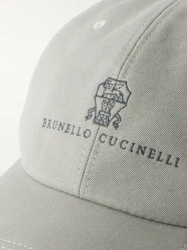 Brunello Cucinelli Logo-Embroidered Leather-Trimmed Cotton-Twill Baseball Cap - Men | Thumbnail 4 Brunello Cucinelli Logo-Embroidered Leather-Trimmed Cotton-Twill Baseball Cap - Men | Thumbnail 4