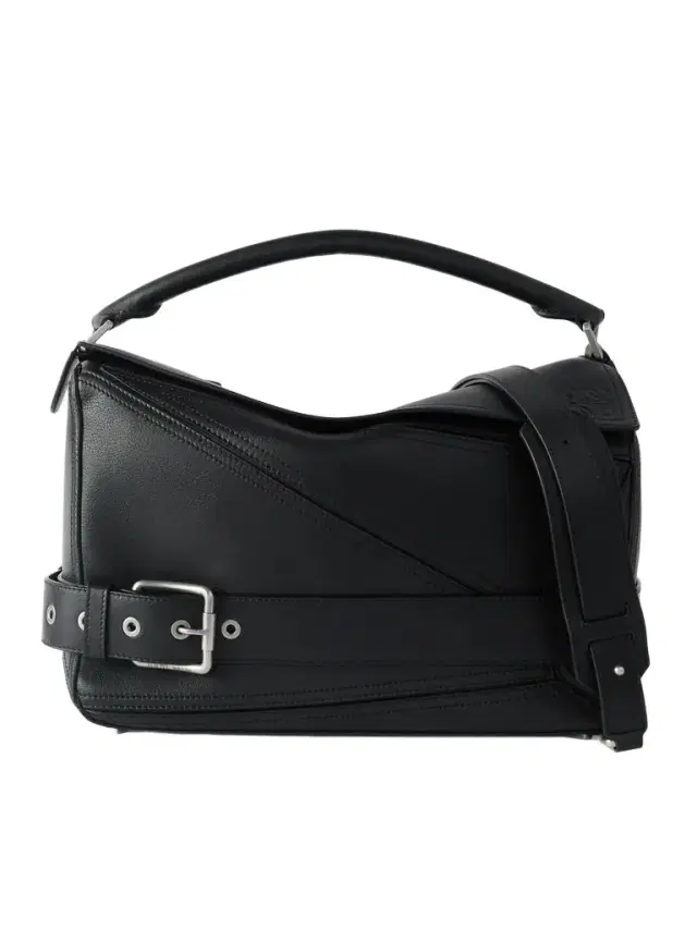 Puzzle Biker Large Buckled Leather Messenger Bag - Men