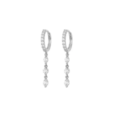 Wish Fine Jewelry 0.82ct Diamond 18K Gold Dangle Oval Drop Hoop Earrings | Thumbnail 1 Wish Fine Jewelry 0.82ct Diamond 18K Gold Dangle Oval Drop Hoop Earrings | Thumbnail 1