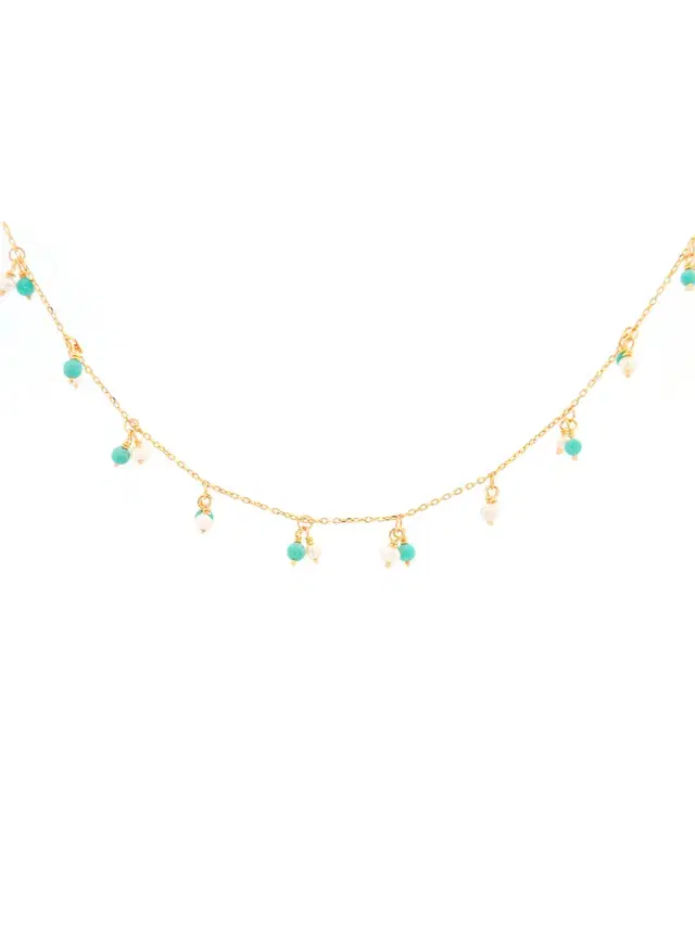 Wish Fine Jewelry 16/18.MULTIPEARL TUR.14KY PEARL,P/TURQ_