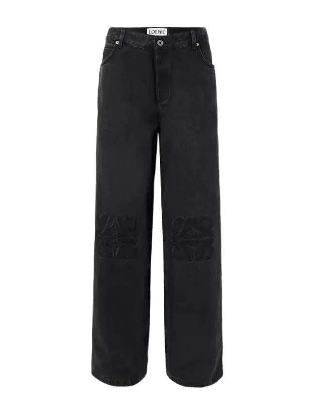 Anagram Appliquéd High-rise Wide-leg Jeans