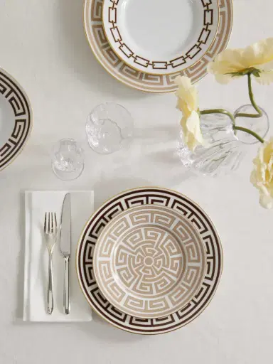 GINORI 1735 Labrinto Gold-plated Porcelain Dessert Plate | Thumbnail 2