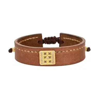 Armenta Armenta 18K Yellow Gold, Blackened Sterling Silver & Leather Champagne Diamond Bracelet by The Solist | Thumbnail 1 Armenta Armenta 18K Yellow Gold, Blackened Sterling Silver & Leather Champagne Diamond Bracelet by The Solist | Thumbnail 1