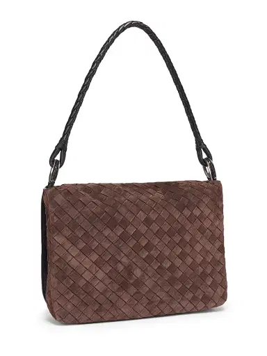 Bottega Veneta Men's Swin Intrecciato Suede Shoulder Bag | Thumbnail 4 Bottega Veneta Men's Swin Intrecciato Suede Shoulder Bag | Thumbnail 4