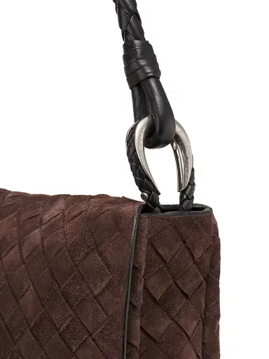 Bottega Veneta Men's Swin Intrecciato Suede Shoulder Bag | Thumbnail 6 Bottega Veneta Men's Swin Intrecciato Suede Shoulder Bag | Thumbnail 6