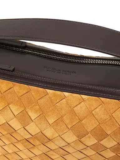 Bottega Veneta Men's Classic Intrecciato Suede Top Handle Bag - Amber Fondant Silver | Thumbnail 6 Bottega Veneta Men's Classic Intrecciato Suede Top Handle Bag - Amber Fondant Silver | Thumbnail 6