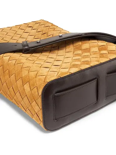 Bottega Veneta Men's Classic Intrecciato Suede Top Handle Bag - Amber Fondant Silver | Thumbnail 7 Bottega Veneta Men's Classic Intrecciato Suede Top Handle Bag - Amber Fondant Silver | Thumbnail 7