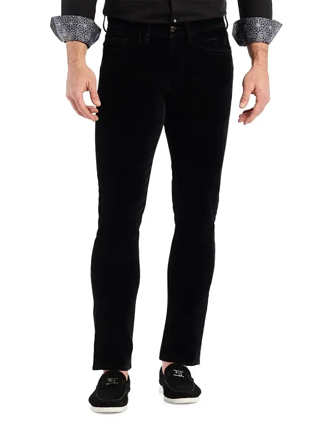 Robert Graham Men's Celestial Velvet Slim-Fit Pants - Black