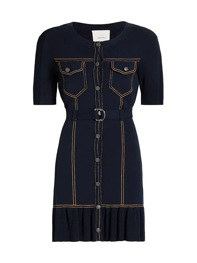 Cinq à Sept Women's Elisha Belted Cardigan Minidress - Navy