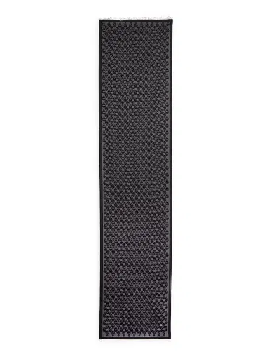 Alexander McQueen Men's Skull Monogram Wool-Blend Scarf - Black Medium Grey | Thumbnail 1
