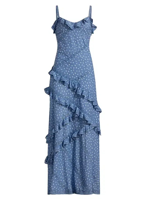 LoveShackFancy Women's x Visit Savannah Nocelle Ruffled Maxi Dress - Southern Charm