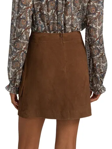 Veronica Beard Women's Norwood Suede A-Line Miniskirt - Whisky - Size 16 | Thumbnail 5