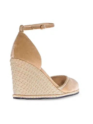 Vibi Venezia Women's Timeless Delfina 0MM Cotton Velvet Wedge Pumps - Palude | Thumbnail 2