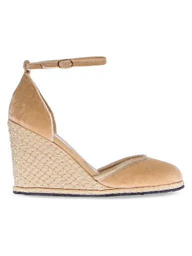 Vibi Venezia Women's Timeless Delfina 0MM Cotton Velvet Wedge Pumps - Palude | Thumbnail 1