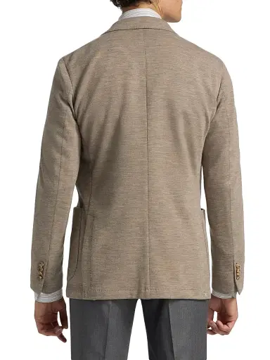 Saks Fifth Avenue Men's COLLECTION Wool-Blend Jersey Sport Coat - Taupe - Size 48 | Thumbnail 5