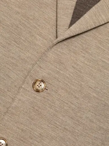 Saks Fifth Avenue Men's COLLECTION Wool-Blend Jersey Sport Coat - Taupe - Size 48 | Thumbnail 7