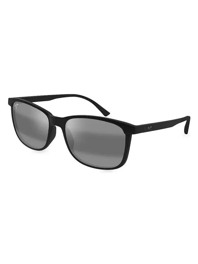 Men's Elua Hulili 57MM Rectangular Sunglasses - Grey Matte Black
