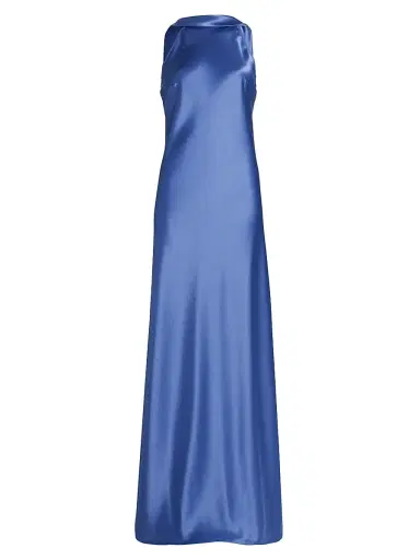 Talbot Runhof Women's Halterneck Slip Gown - Cornflower | Thumbnail 1 Talbot Runhof Women's Halterneck Slip Gown - Cornflower | Thumbnail 1