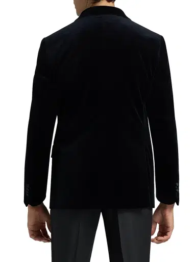 Saks Fifth Avenue Men's COLLECTION Velvet Formal Peak Lapel Jacket - Navy - Size 46 | Thumbnail 5 Saks Fifth Avenue Men's COLLECTION Velvet Formal Peak Lapel Jacket - Navy - Size 46 | Thumbnail 5