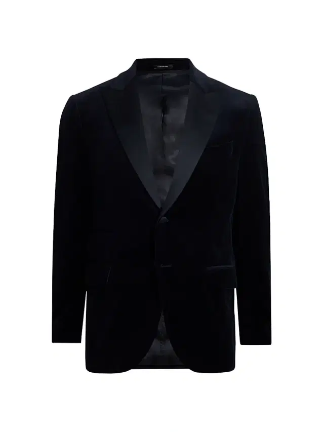 Men's COLLECTION Velvet Formal Peak Lapel Jacket - Navy
