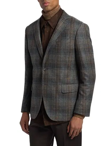 Saks Fifth Avenue Men's COLLECTION Plaid Wool Sport Coat | Thumbnail 4 Saks Fifth Avenue Men's COLLECTION Plaid Wool Sport Coat | Thumbnail 4
