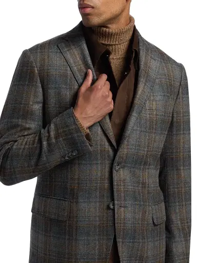 Saks Fifth Avenue Men's COLLECTION Plaid Wool Sport Coat | Thumbnail 6 Saks Fifth Avenue Men's COLLECTION Plaid Wool Sport Coat | Thumbnail 6