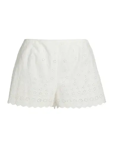 DÔEN Women's Arbre Cotton Eyelet Shorts - Salt - Size 10 | Thumbnail 1