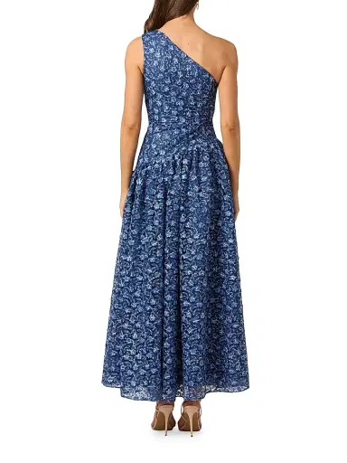 Shoshanna Women's Danielle Floral One-Shoulder Gown - Indigo Navy | Thumbnail 3