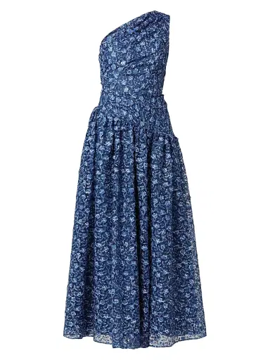 Shoshanna Women's Danielle Floral One-Shoulder Gown - Indigo Navy | Thumbnail 1