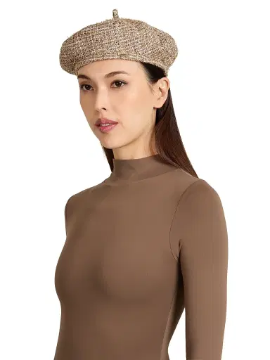 Eugenia Kim Women's Carter Tweel Wool Beret - Camel Gold | Thumbnail 2