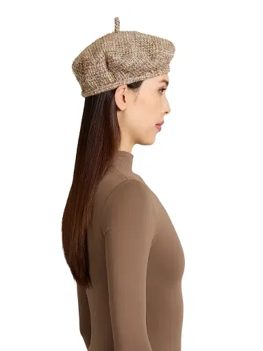 Eugenia Kim Women's Carter Tweel Wool Beret - Camel Gold | Thumbnail 3