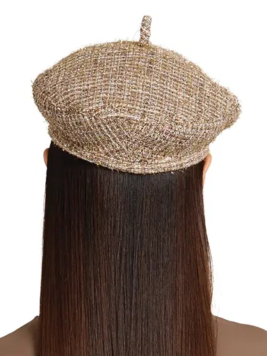 Eugenia Kim Women's Carter Tweel Wool Beret - Camel Gold | Thumbnail 5