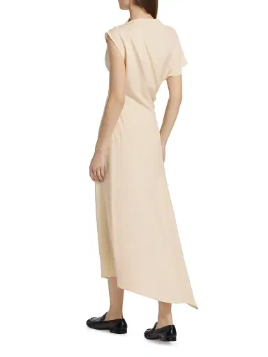Proenza Schouler Women's Hallie Draped Midi-Dress - Champagne | Thumbnail 5