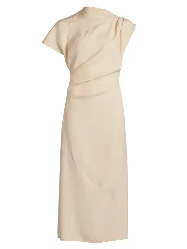 Proenza Schouler Women's Hallie Draped Midi-Dress - Champagne | Thumbnail 1