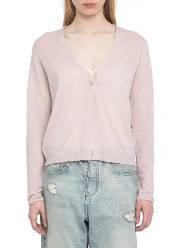 Zadig & Voltaire Women's Manylla Cashmere V-Neck Cardigan - Bebe - Size XS | Thumbnail 3 Zadig & Voltaire Women's Manylla Cashmere V-Neck Cardigan - Bebe - Size XS | Thumbnail 3