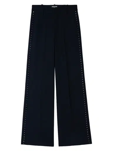 Zadig & Voltaire Women's Panol Tailleur Strass Woven Wide-Leg Pants - Encre - Size XL | Thumbnail 1 Zadig & Voltaire Women's Panol Tailleur Strass Woven Wide-Leg Pants - Encre - Size XL | Thumbnail 1
