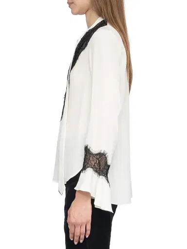 Zadig & Voltaire Women's Tuan Contrast Lace Silk Blouse | Thumbnail 5 Zadig & Voltaire Women's Tuan Contrast Lace Silk Blouse | Thumbnail 5