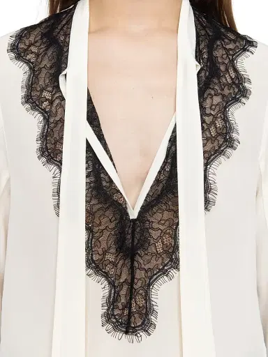 Zadig & Voltaire Women's Tuan Contrast Lace Silk Blouse | Thumbnail 6 Zadig & Voltaire Women's Tuan Contrast Lace Silk Blouse | Thumbnail 6
