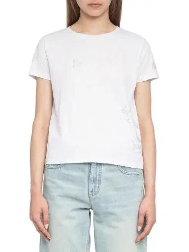 Zadig & Voltaire Women's Alys Rhinestone Graphic Crewneck T-Shirt - Judo - Size Medium | Thumbnail 3 Zadig & Voltaire Women's Alys Rhinestone Graphic Crewneck T-Shirt - Judo - Size Medium | Thumbnail 3
