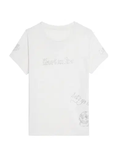 Zadig & Voltaire Women's Alys Rhinestone Graphic Crewneck T-Shirt - Judo - Size Medium | Thumbnail 1 Zadig & Voltaire Women's Alys Rhinestone Graphic Crewneck T-Shirt - Judo - Size Medium | Thumbnail 1