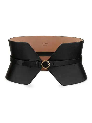 ALAIA Women's Double Bustier Leather Belt - Noir | Thumbnail 1 ALAIA Women's Double Bustier Leather Belt - Noir | Thumbnail 1