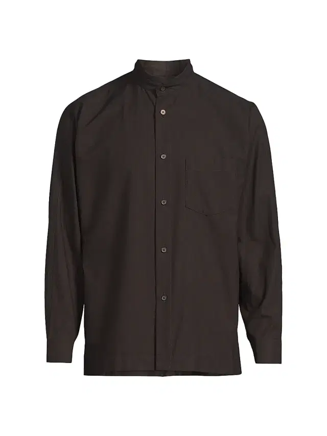 Homme Plissé Issey Miyake Men's July Streamline Cotton Shirt - Dark Brown