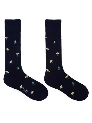 Paul Smith Men's Poolside Calf Socks - Navy | Thumbnail 2 Paul Smith Men's Poolside Calf Socks - Navy | Thumbnail 2