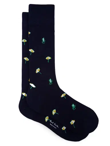 Paul Smith Men's Poolside Calf Socks - Navy | Thumbnail 1 Paul Smith Men's Poolside Calf Socks - Navy | Thumbnail 1