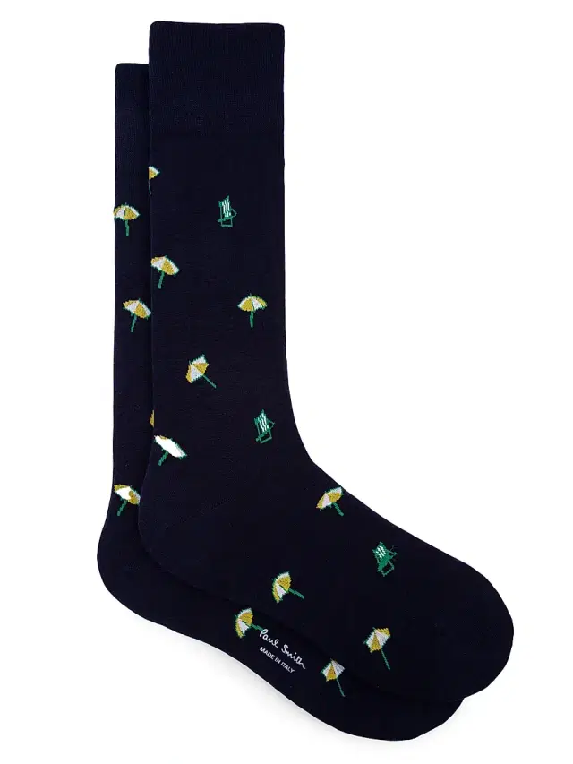 Men's Poolside Calf Socks - Navy