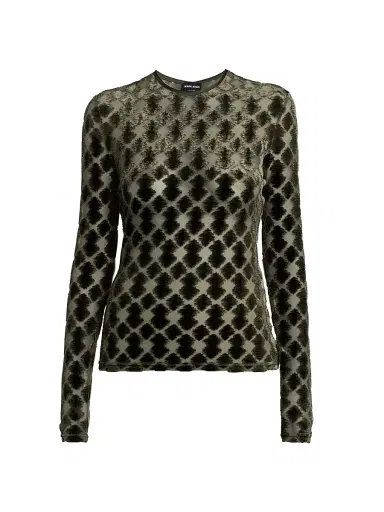 Giorgio Armani Women's Geometric Jersey Top | Thumbnail 1 Giorgio Armani Women's Geometric Jersey Top | Thumbnail 1