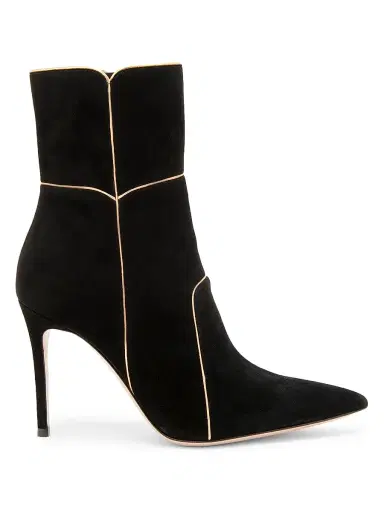 Gianvito Rossi Women's 95MM Suede Ankle Boots - Black Mekong | Thumbnail 1 Gianvito Rossi Women's 95MM Suede Ankle Boots - Black Mekong | Thumbnail 1
