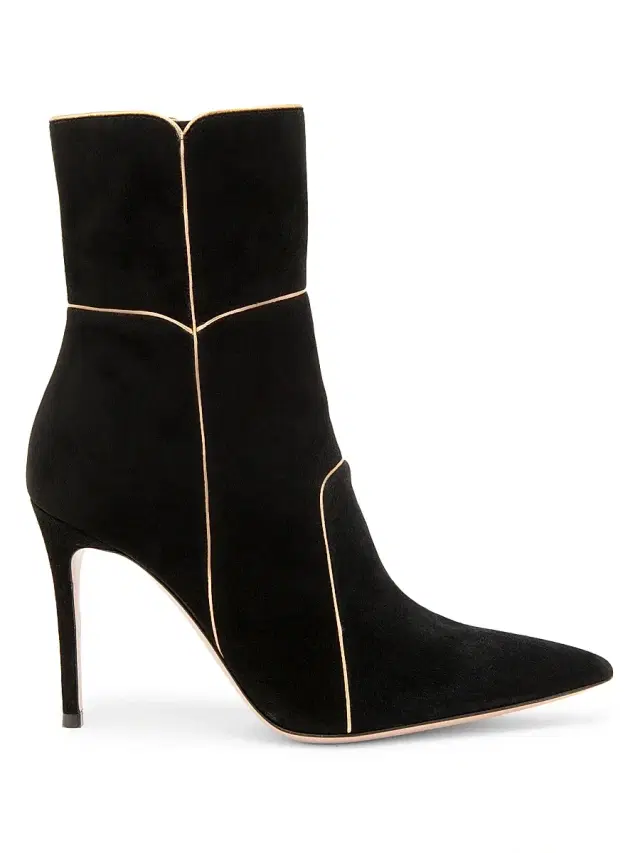 Women's 95MM Suede Ankle Boots - Black Mekong