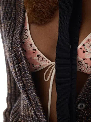 Prada Women's Floral Print Georgette Bra - Pink | Thumbnail 5 Prada Women's Floral Print Georgette Bra - Pink | Thumbnail 5